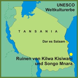 Die Ruinen von Kilwa Kisiwani und Songo Mnara sind UNESCO Weltkulturerbe