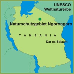 Das Naturschutzgebiet Ngorongoro ist UNESCO Weltnaturerbe