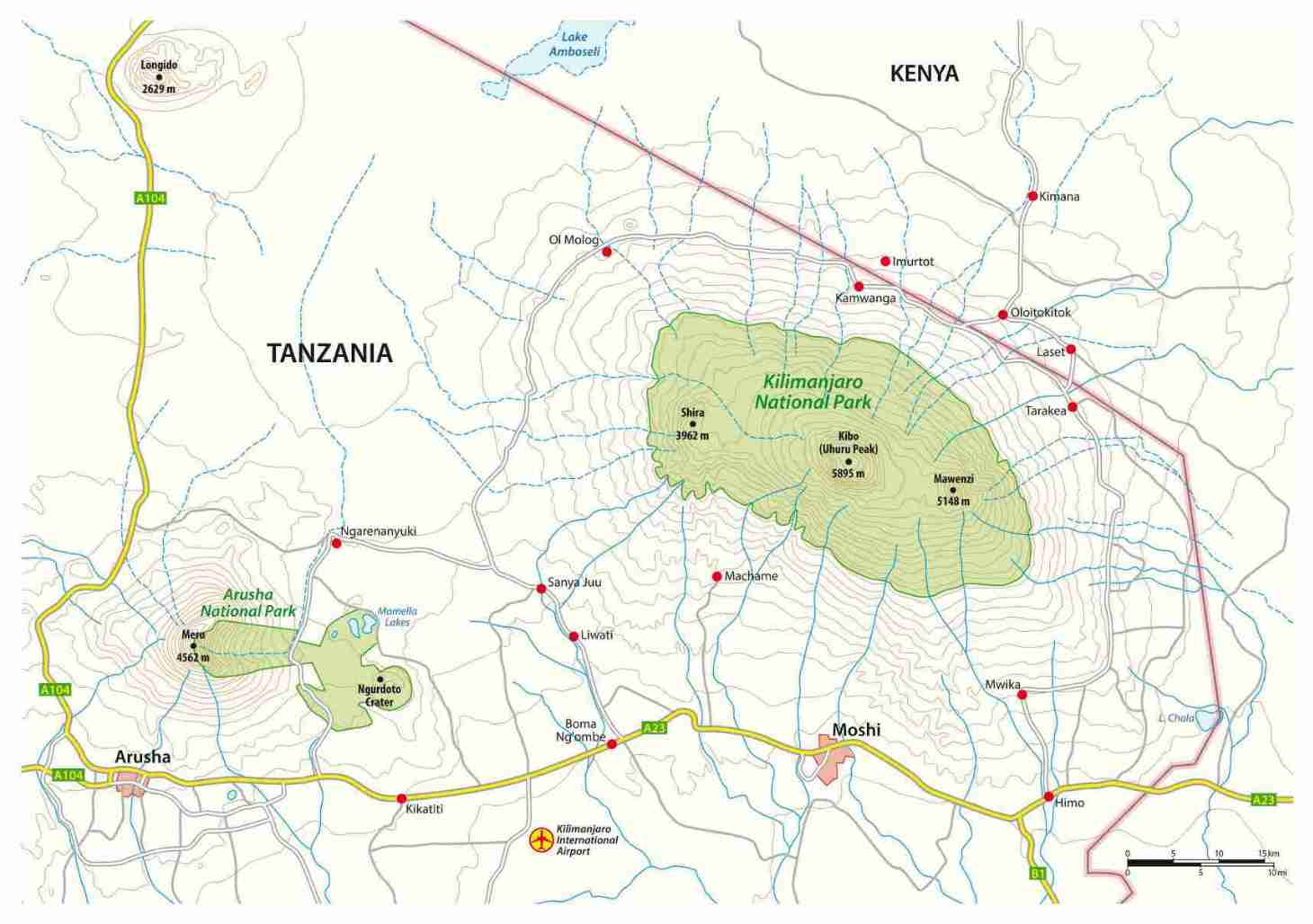 Reiseroute der Tansania Aktiv Studienreise